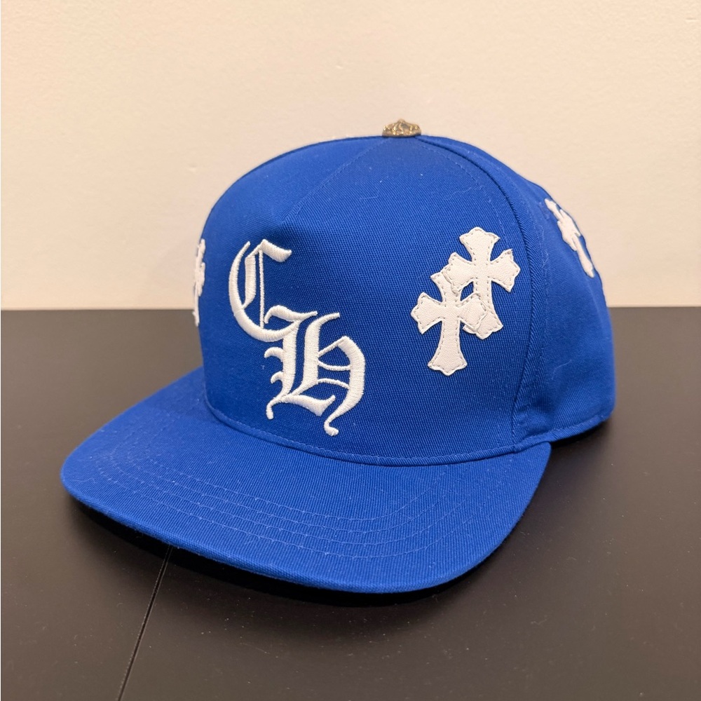 Chrome Hearts Blue Cap with White Detailing